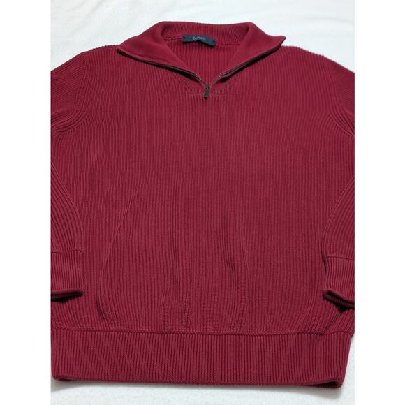 Zegna Sport 1/4 Zip Sweater Wool Maroon Red Long Sleeve Men's Size Medium‎ - Picture 1 of 13
